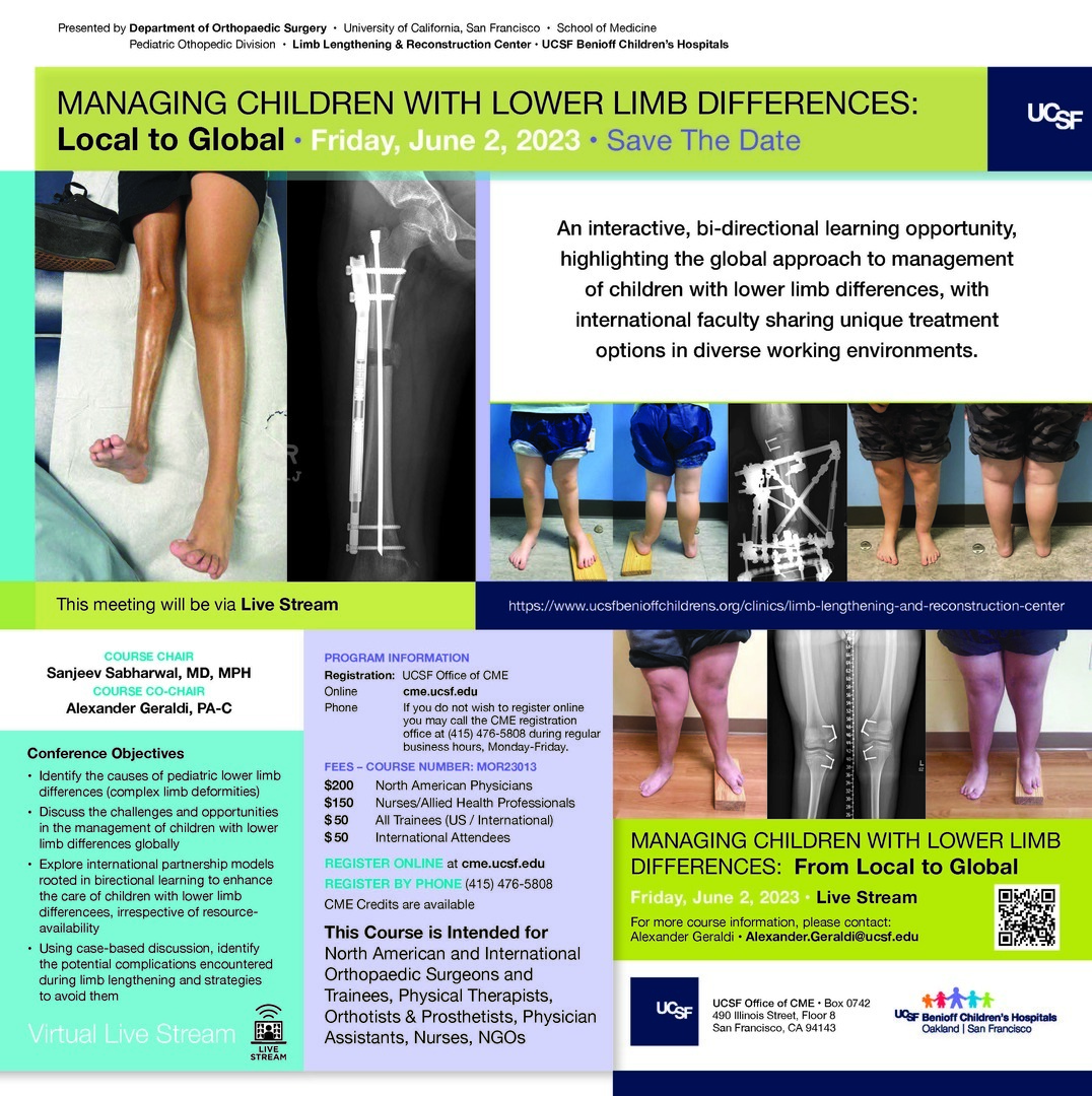 UCSF Managing Children with Lower Limb Differences: Local to Global