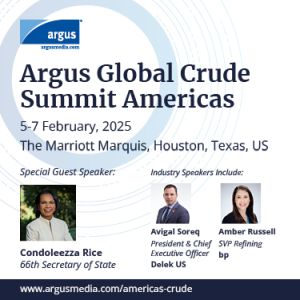 Argus Global Crude Summit Americas | February 5-7, 2025 | Houston, Texas, US