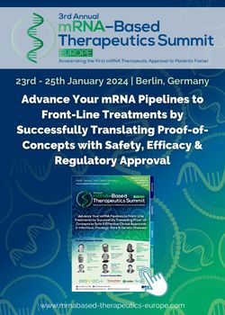 3rd mRNA-Based Therapeutics Summit Europe | Berlin, Germany | 23rd-25th January 2024