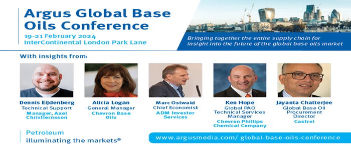 Argus Global Base Oils Conference | 19 - 21 February 2024 | Central London, UK.