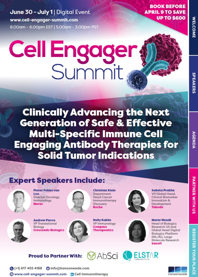 3rd Cell Engager Summit | June 30 - July 1, 2021 | Virtual Conference