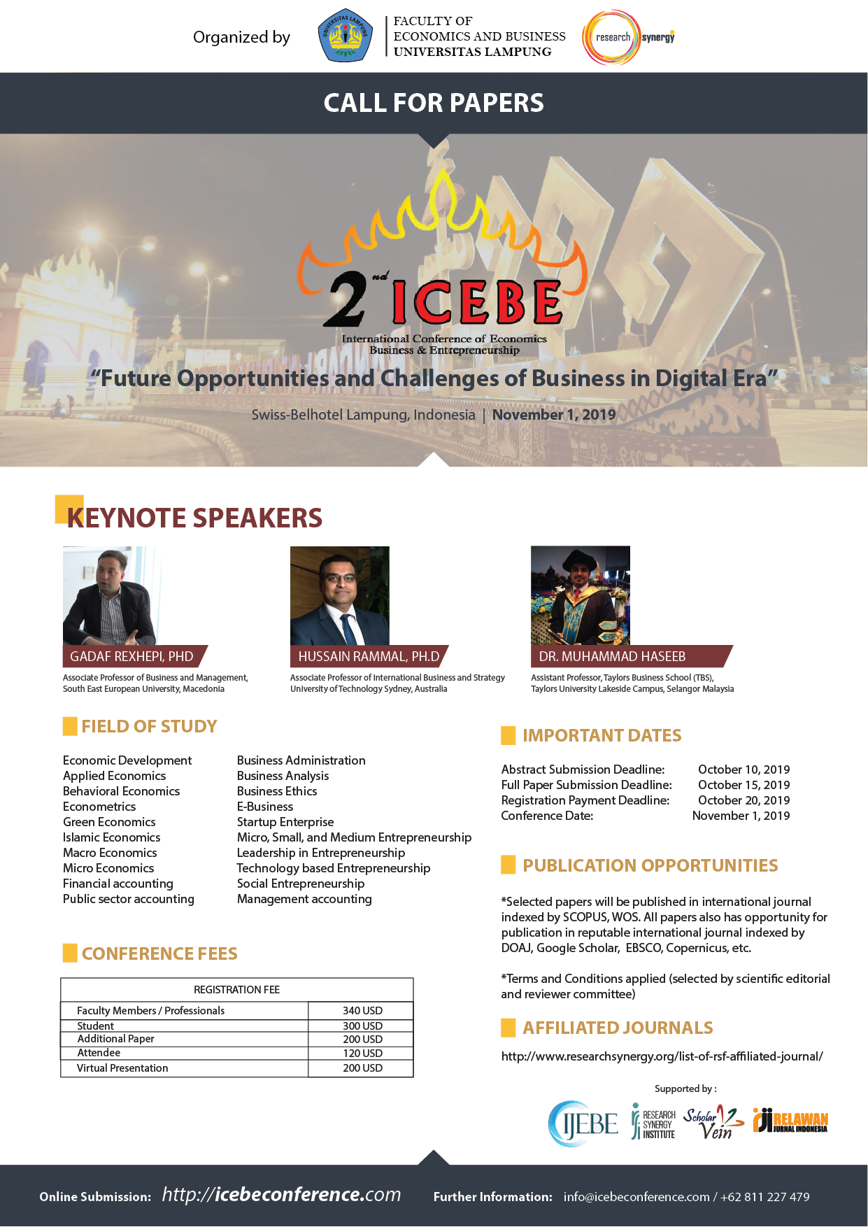The 2nd International Conference of Economics, Business and Entrepreneurship (2nd ICEBE)
